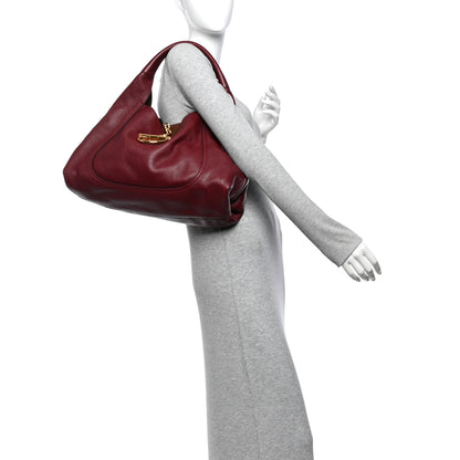 Gucci Grained Calfskin Softbit Maxi Shoulder Bag Rosso Ancora 2 of 15