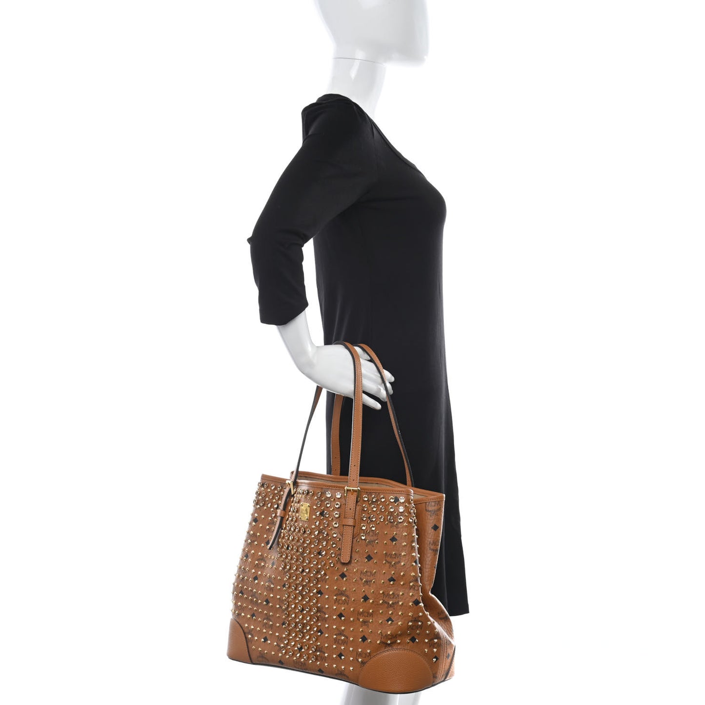 Visetos Swarovski Crystal Shopper Tote Cognac