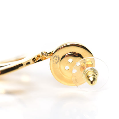 Chanel Metal Large Paris Button Earrings Gold 4 of 4