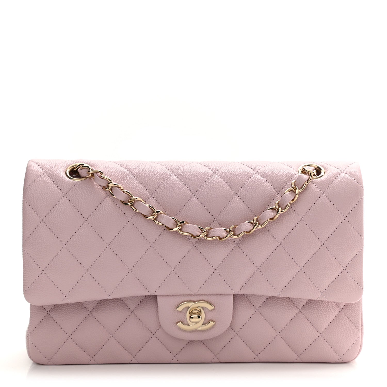Chanel Caviar Quilted Medium Double Flap Light Pink 1 of 10