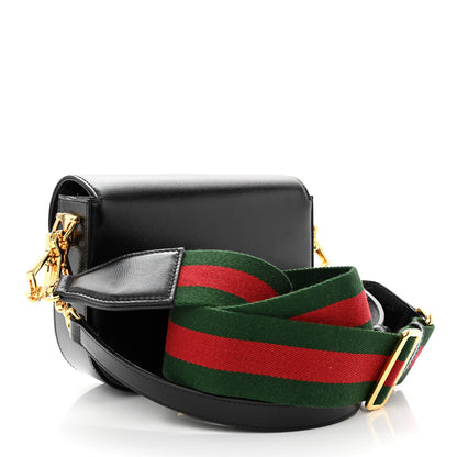 Gucci Azalea Calfskin Web Mini Horsebit 1955 Shoulder Bag Black 3 of 12