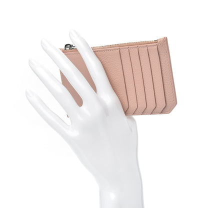 Saint Laurent Grained Calfskin 5 Fragments Zip Pouch Card Holder Pale Pink 2 of 7