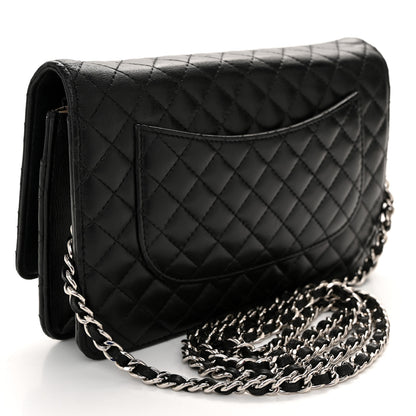 Chanel Lambskin Micro Quilted Wallet On Chain WOC Black 3 of 13