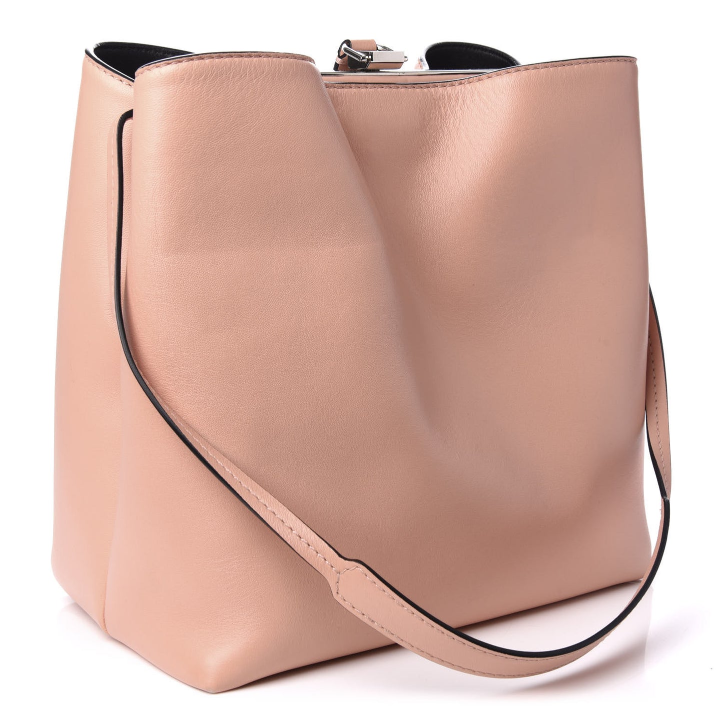 Smooth Calfskin Frame Shoulder Bag Deep Blush