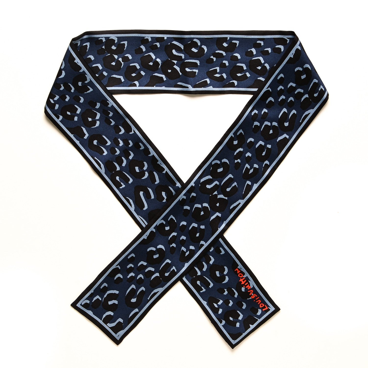Louis Vuitton Silk Leopard Bandeau Blue 1 of 5