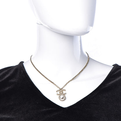 Chanel Chain CC Pearl Drop Necklace Gold 2 of 7
