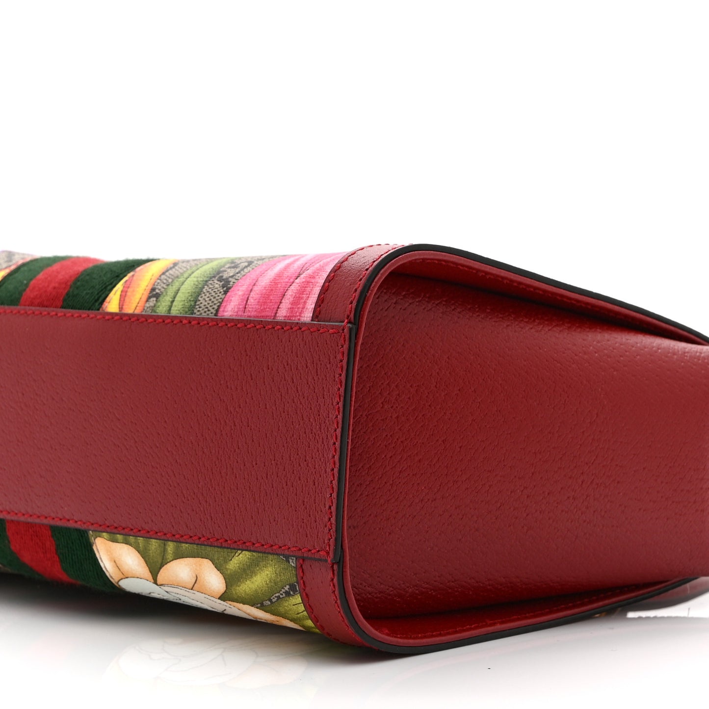 GG Supreme Monogram Flora Web Small Ophidia Tote Bag Red