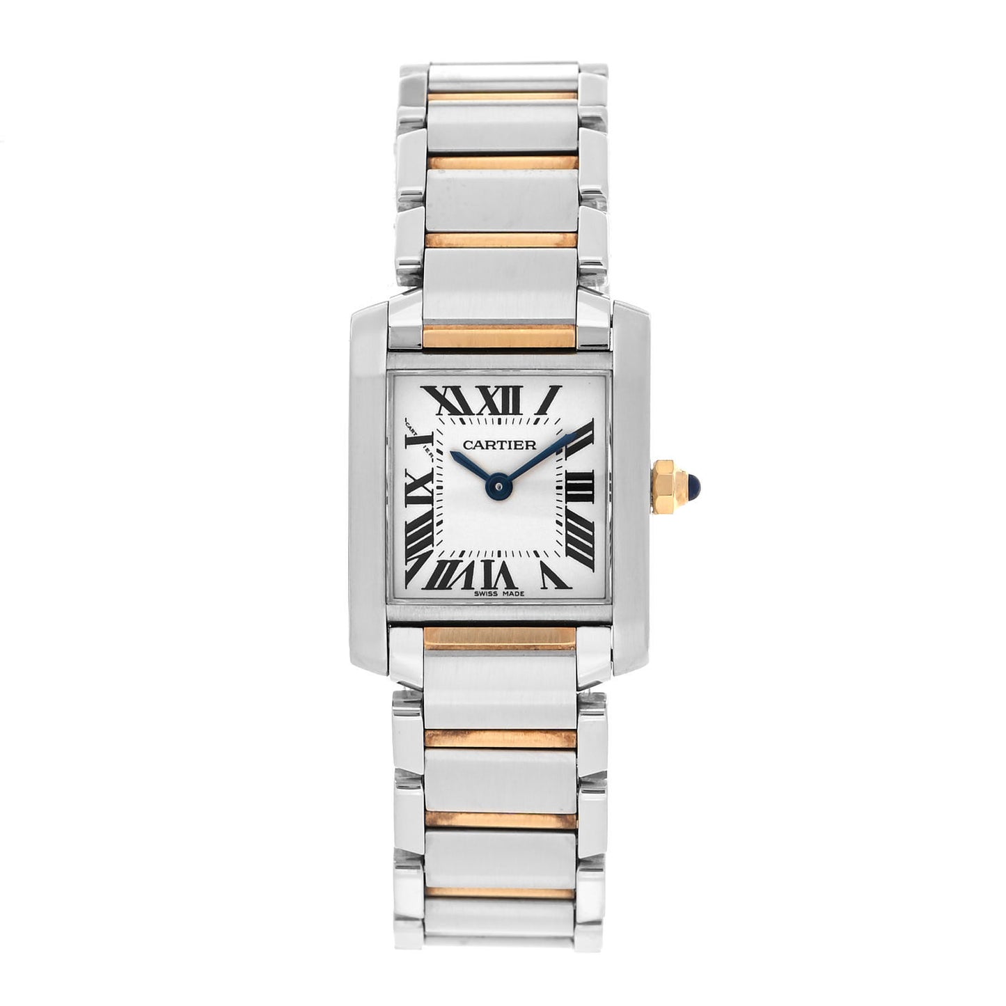 Stainless Steel 18K Yellow Gold 20mm Tank Francaise Quartz Watch