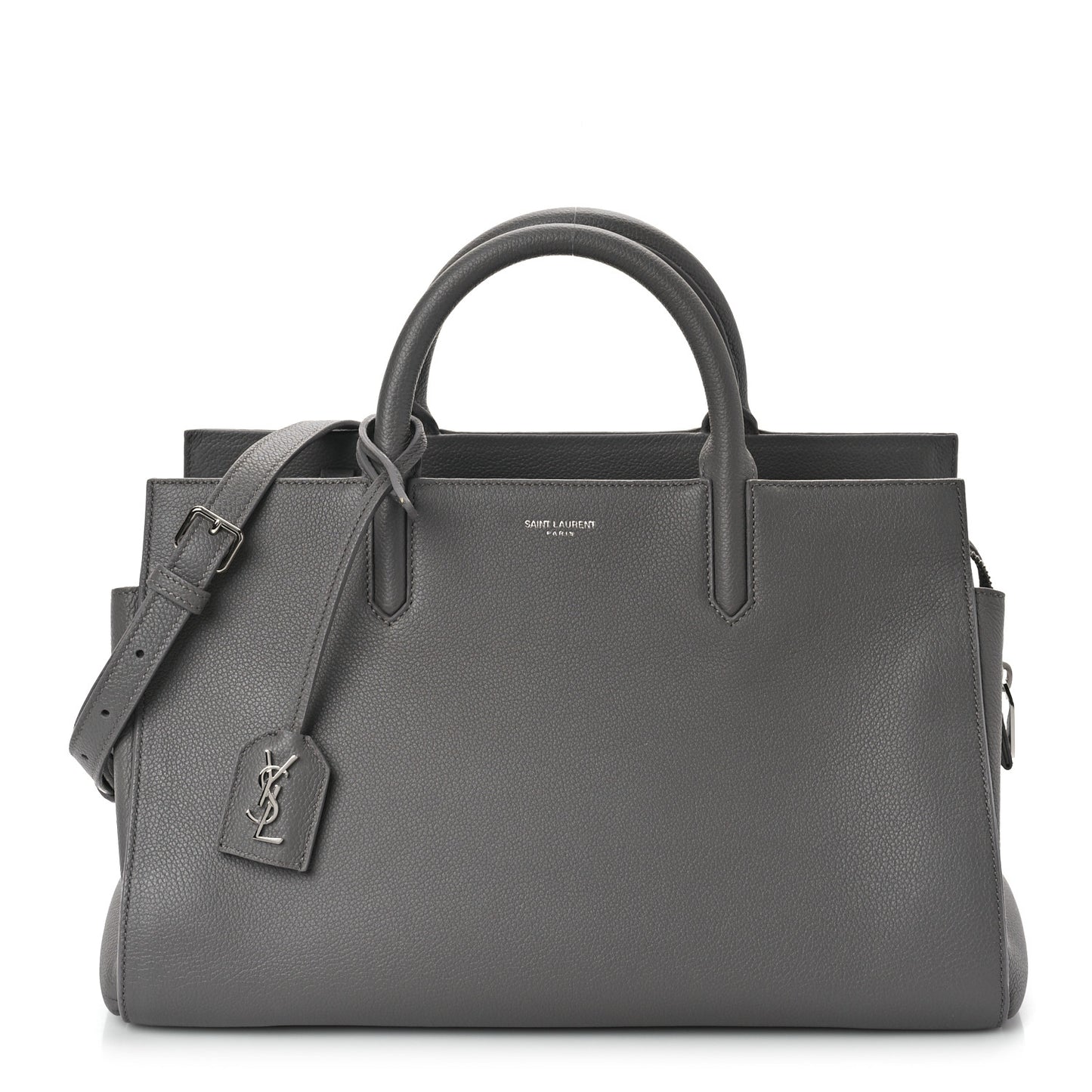 Grained Calfskin Small Cabas Rive Gauche Fog