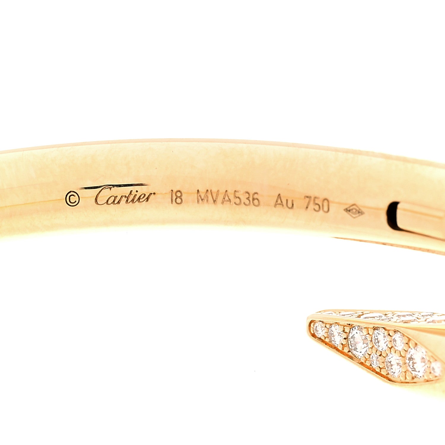 Cartier 18K Yellow Gold Diamond Large Juste Un Clou Bracelet 18 4 of 6