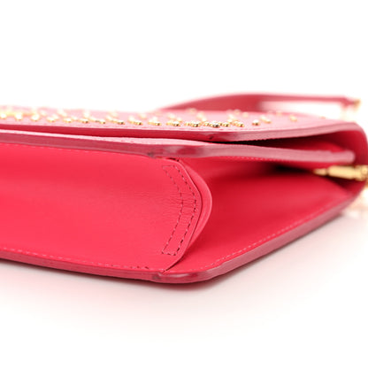 MCM Saffiano Studded Wallet On Chain Pink 10 of 12