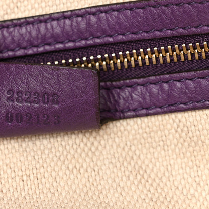 Gucci Pebbled Calfskin Large Soho Shoulder Bag Shine Purple 7 of 12