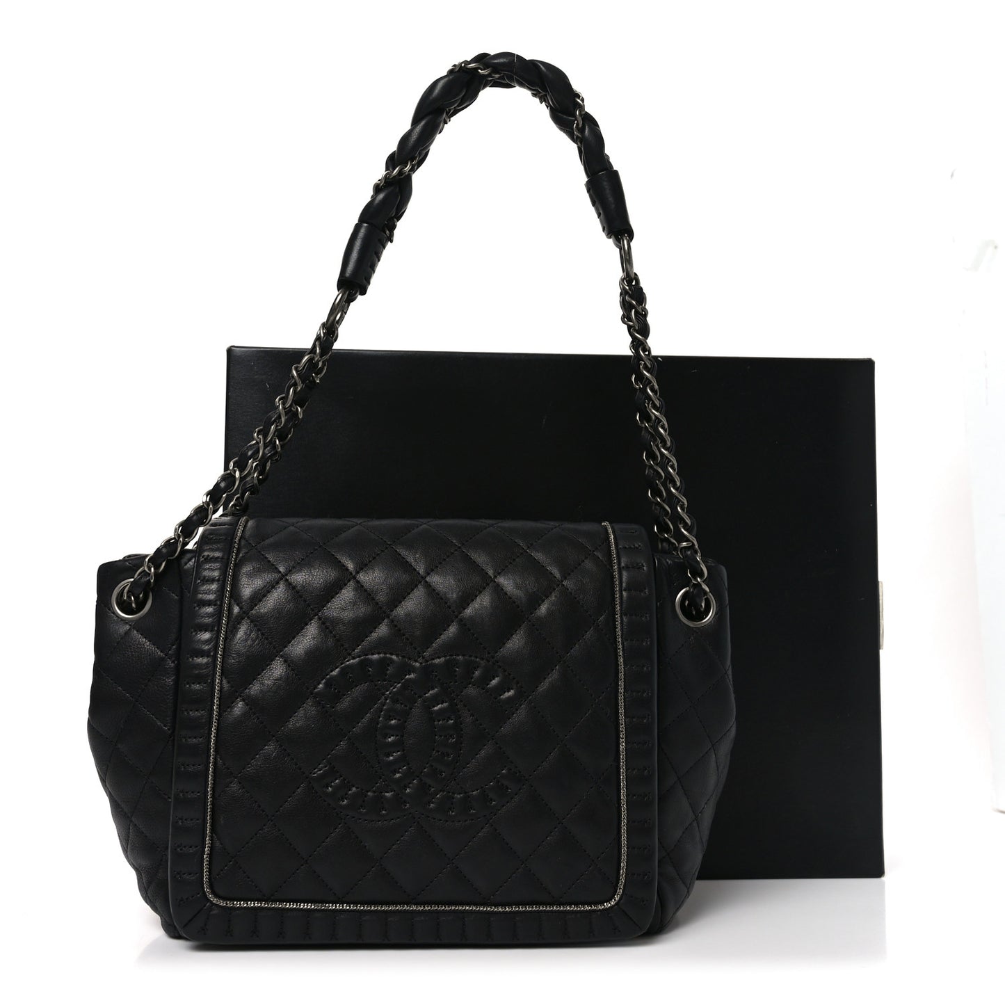 Calfskin Quilted Istanbul Accordion Flap Black