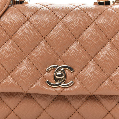 Chanel Caviar Lizard Embossed Quilted Extra Mini Coco Handle Flap Brown 8 of 10
