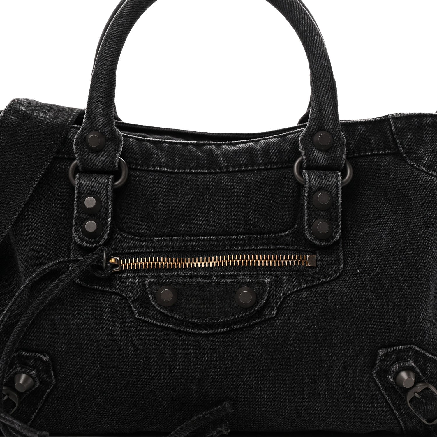 Balenciaga Washed Denim Classic Hardware Small Le City Black 8 of 10