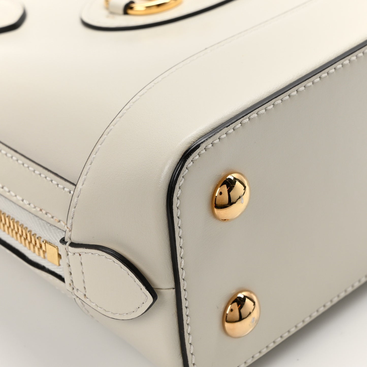 Boarded Plutone Calfskin Small Horsebit 1955 Top Handle Bag Mystic White