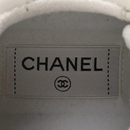 Chanel Grained Calfskin Fabric Womens Logo Sneakers 36.5 White 8 of 8