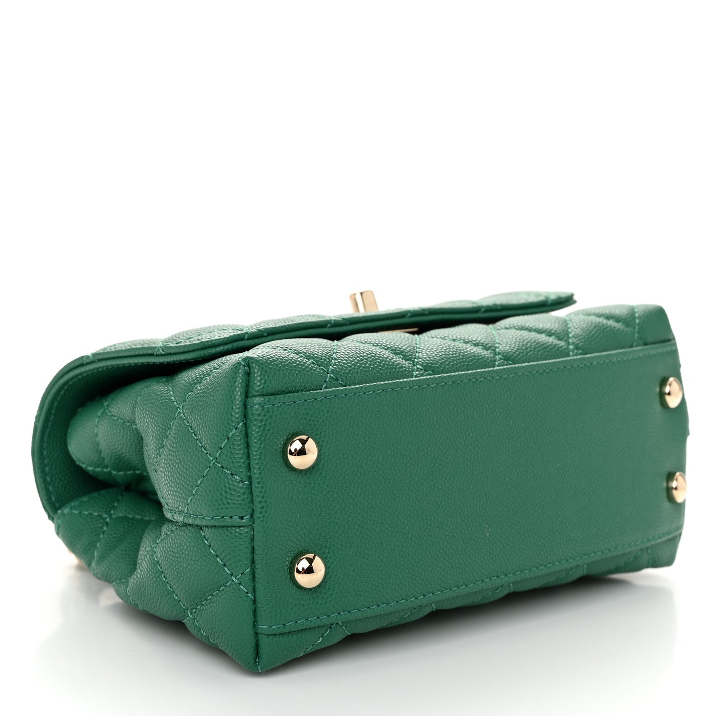 Caviar Quilted Extra Mini Coco Handle Flap Green
