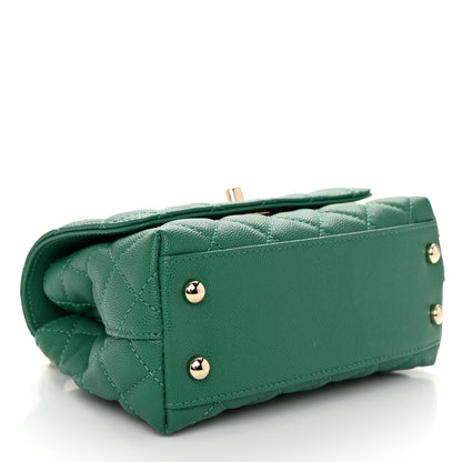 Chanel Caviar Quilted Extra Mini Coco Handle Flap Green 4 of 11