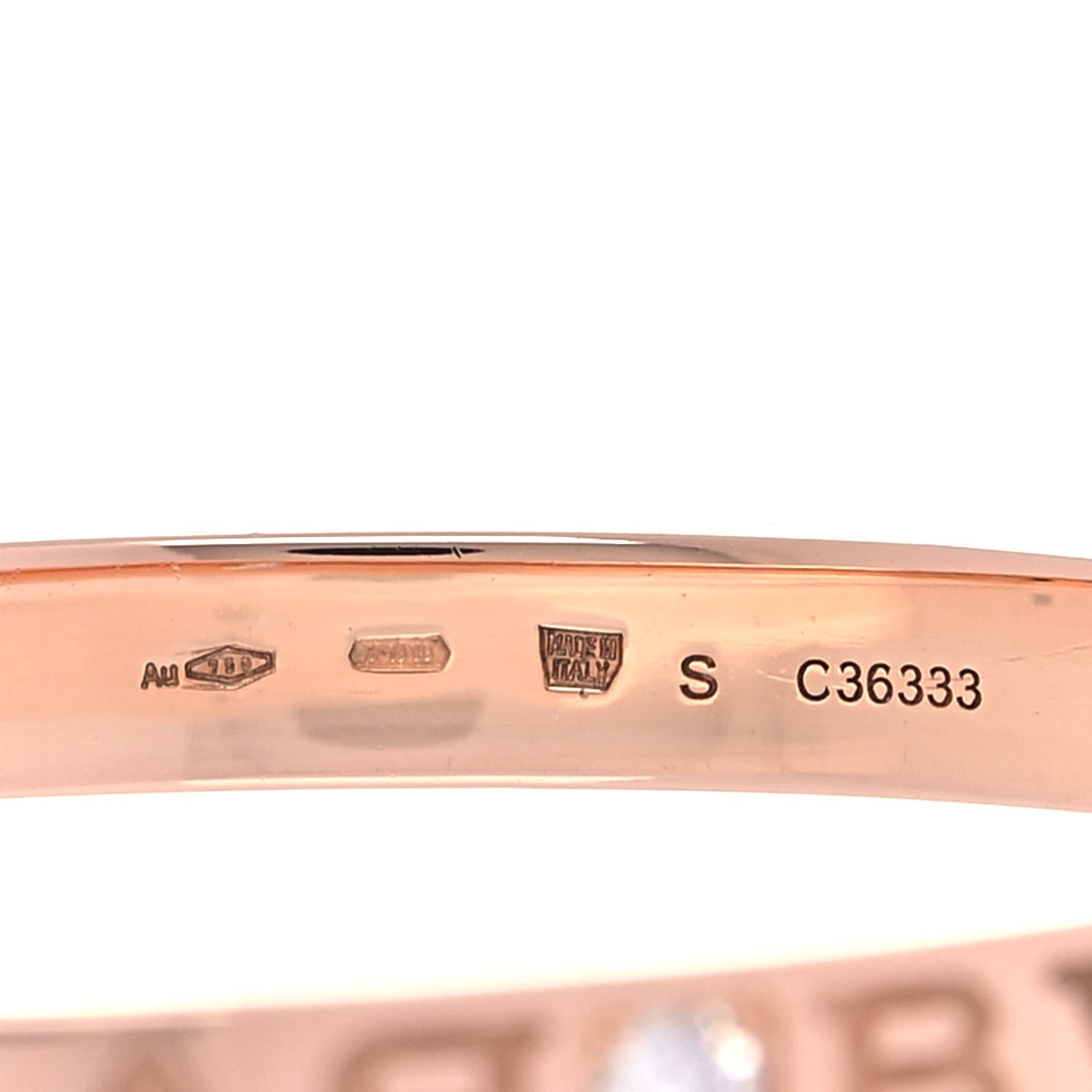 Bulgari 18K Rose Gold Diamond B.Zero1 Essential Bangle Bracelet S 4 of 6