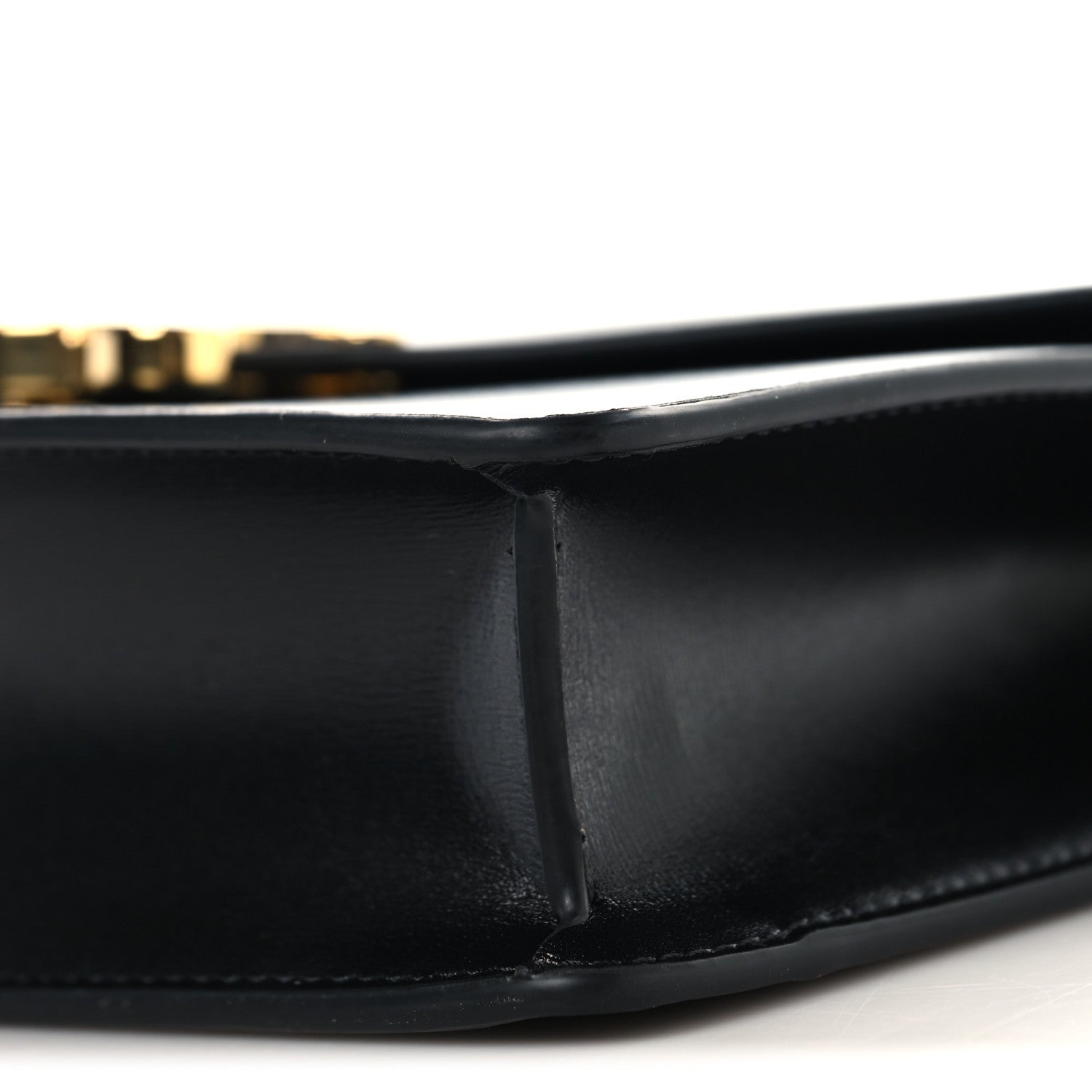 Celine Shiny Calfskin Triomphe Margo Wallet on Chain Black 10 of 10