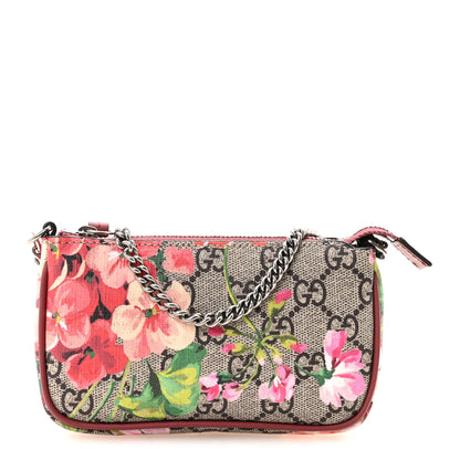 Gucci GG Supreme Monogram Blooms Mini Chain Bag Beige Multicolor Dry Rose 1 of 10