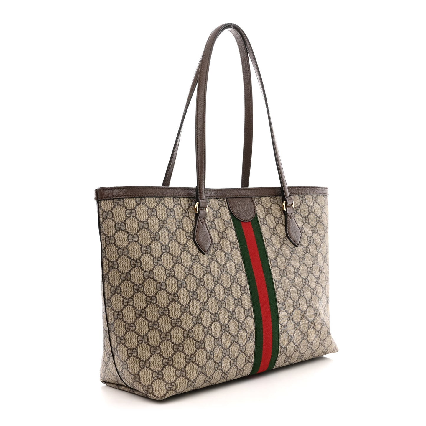 GG Supreme Monogram Medium Ophidia Shopping Tote Brown