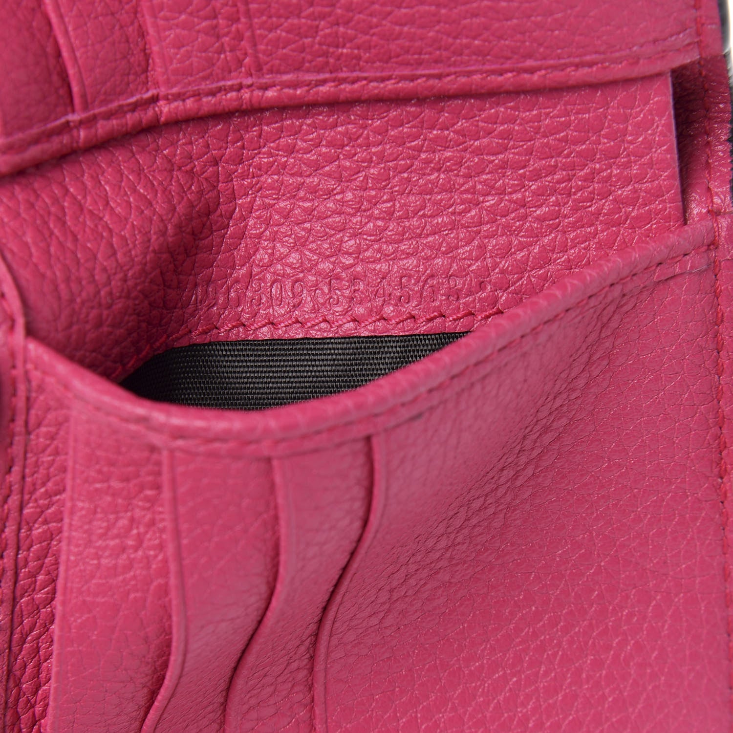 Gucci Grained Calfskin Logo Bi-Fold Wallet Box Pink Green 7 of 8