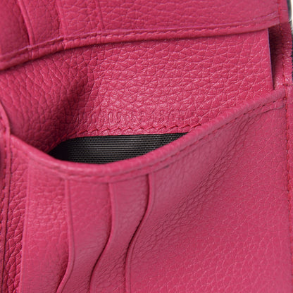 Gucci Grained Calfskin Logo Bi-Fold Wallet Box Pink Green 7 of 8