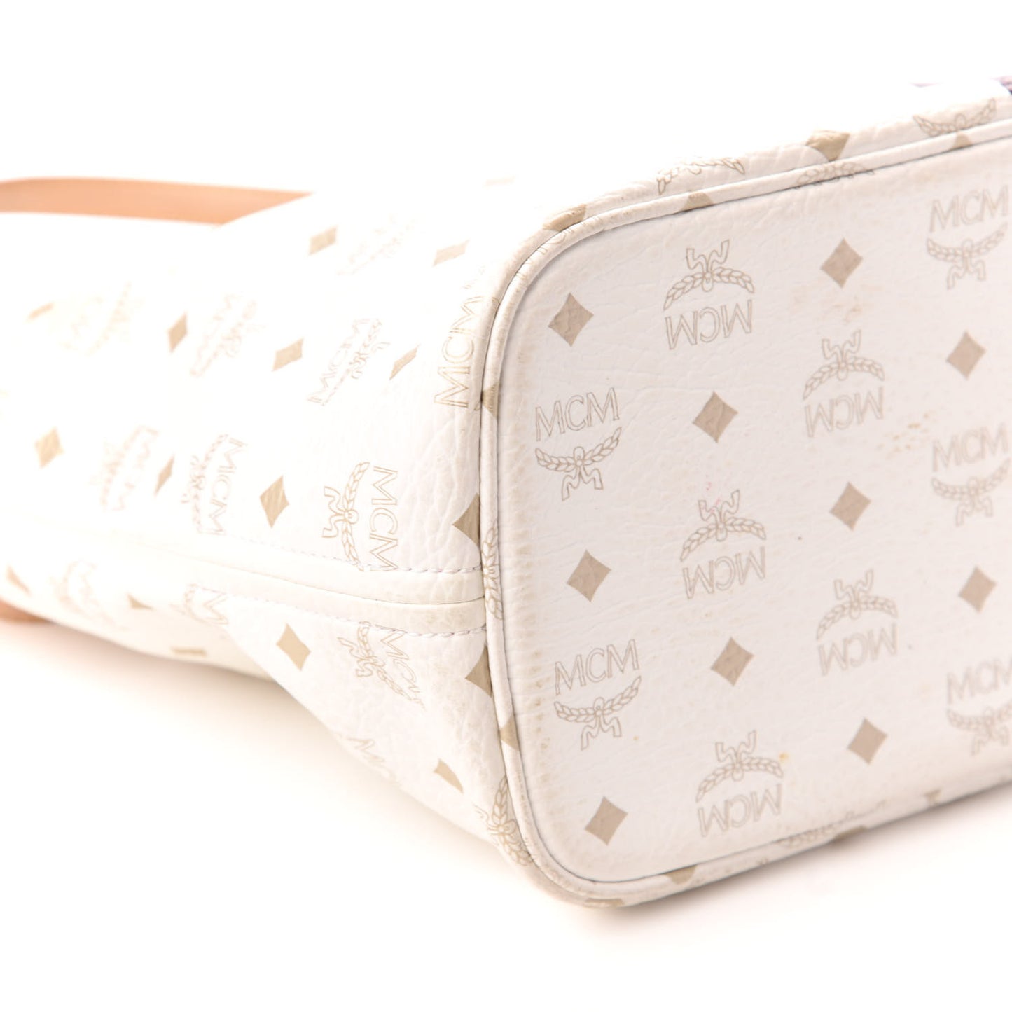 Visetos Striped Shopper Tote White