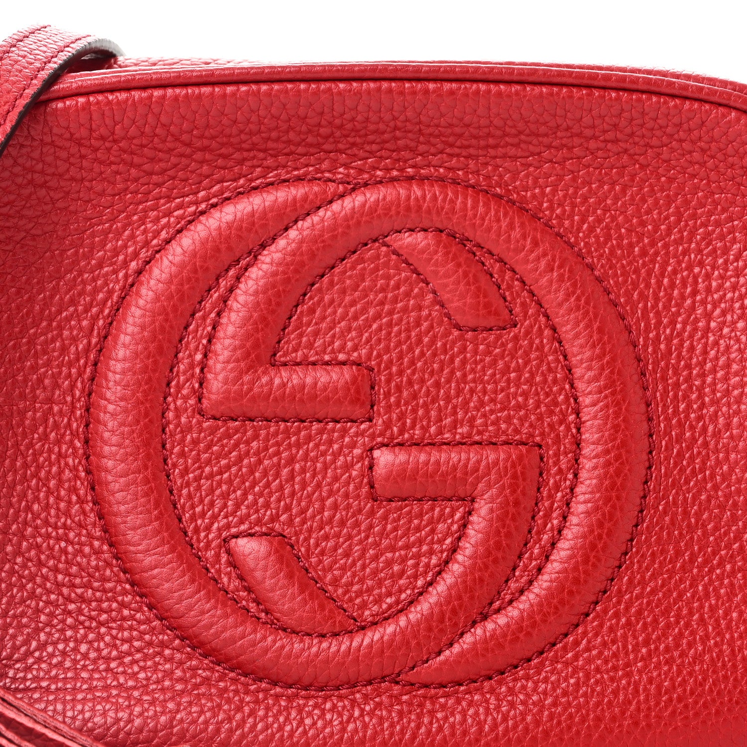 Gucci Pebbled Calfskin Small Soho Disco Bag Vibrant Red 8 of 10
