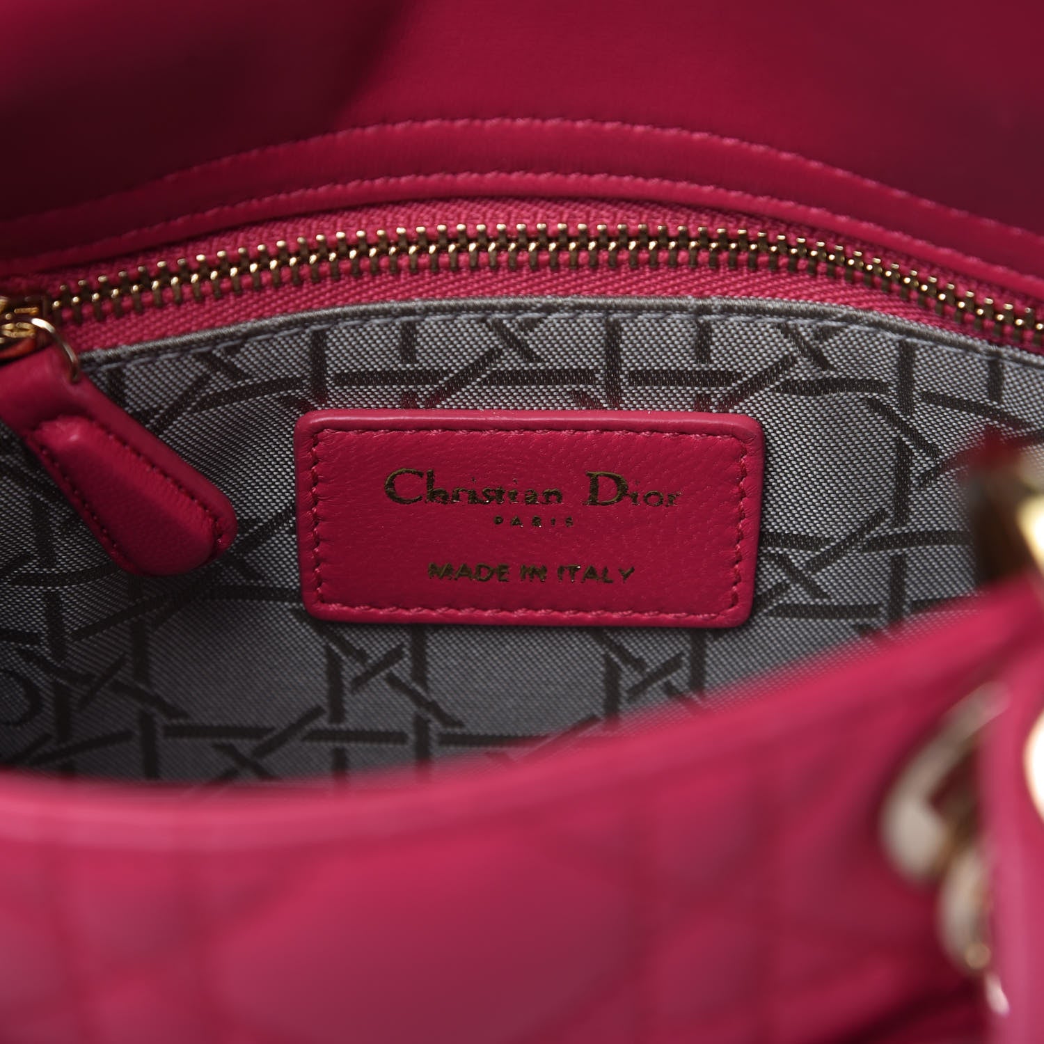 Christian Dior Lambskin Cannage Mini Lady Dior Fuchsia 8 of 9