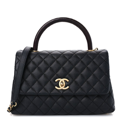 Chanel Caviar Lizard Quilted Small Coco Handle Flap Black 1 of 11