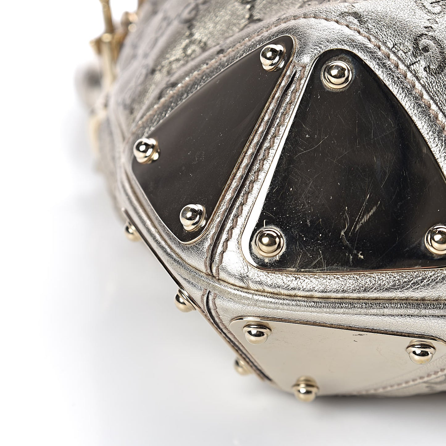Metallic Guccissima Medium Indy Top Handle Hobo Gold