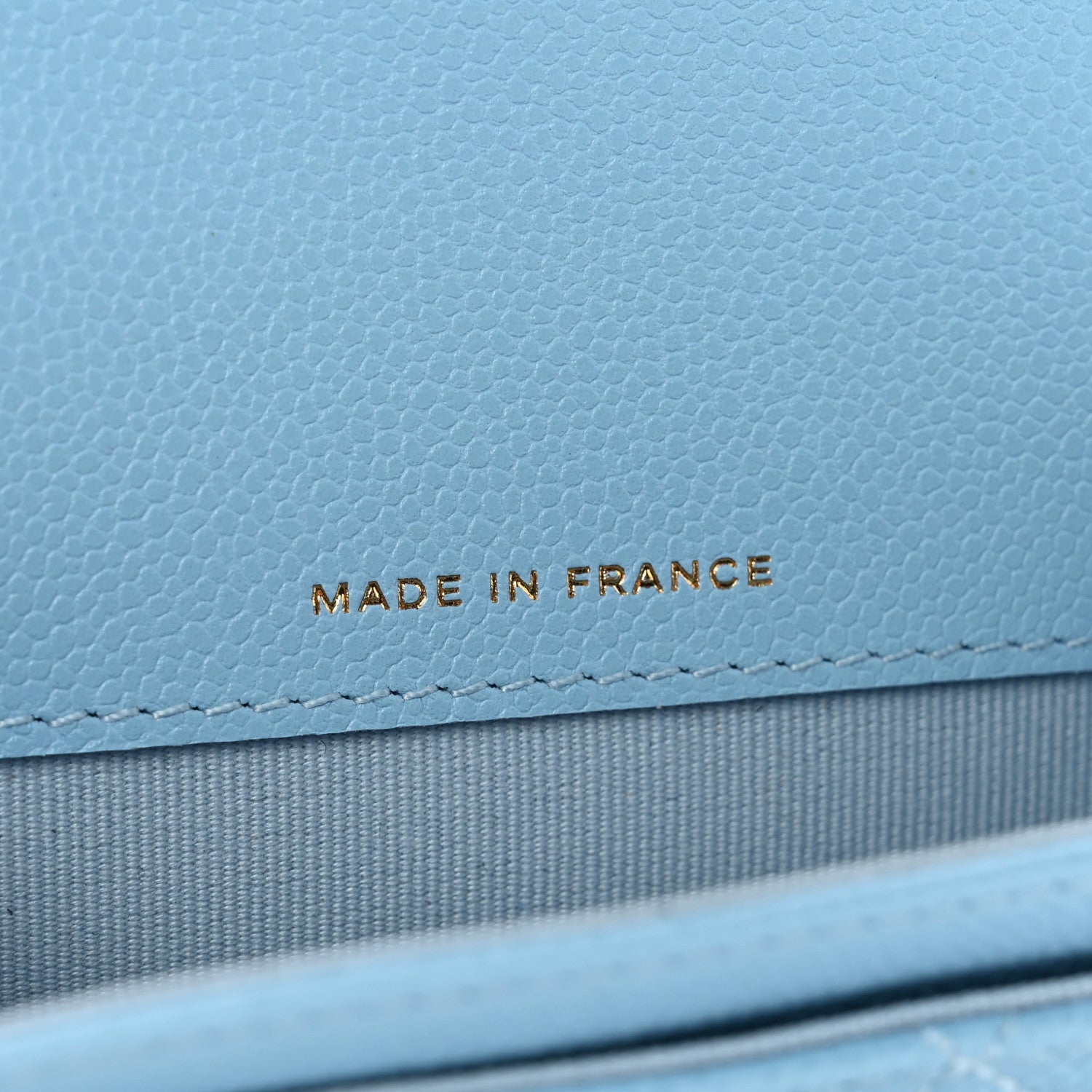 Chanel Caviar Quilted Flap Card Holder Wallet Light Blue 6 of 9