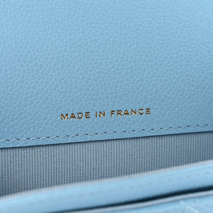 Chanel Caviar Quilted Flap Card Holder Wallet Light Blue 6 of 9