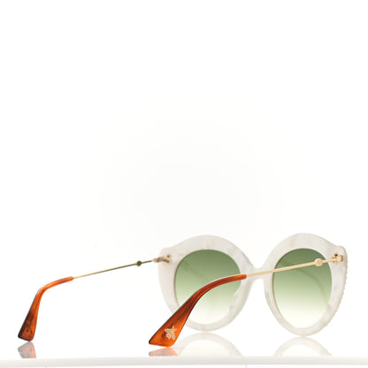 Gucci Crystal Cat Eye GG0214S Sunglasses White 4 of 8