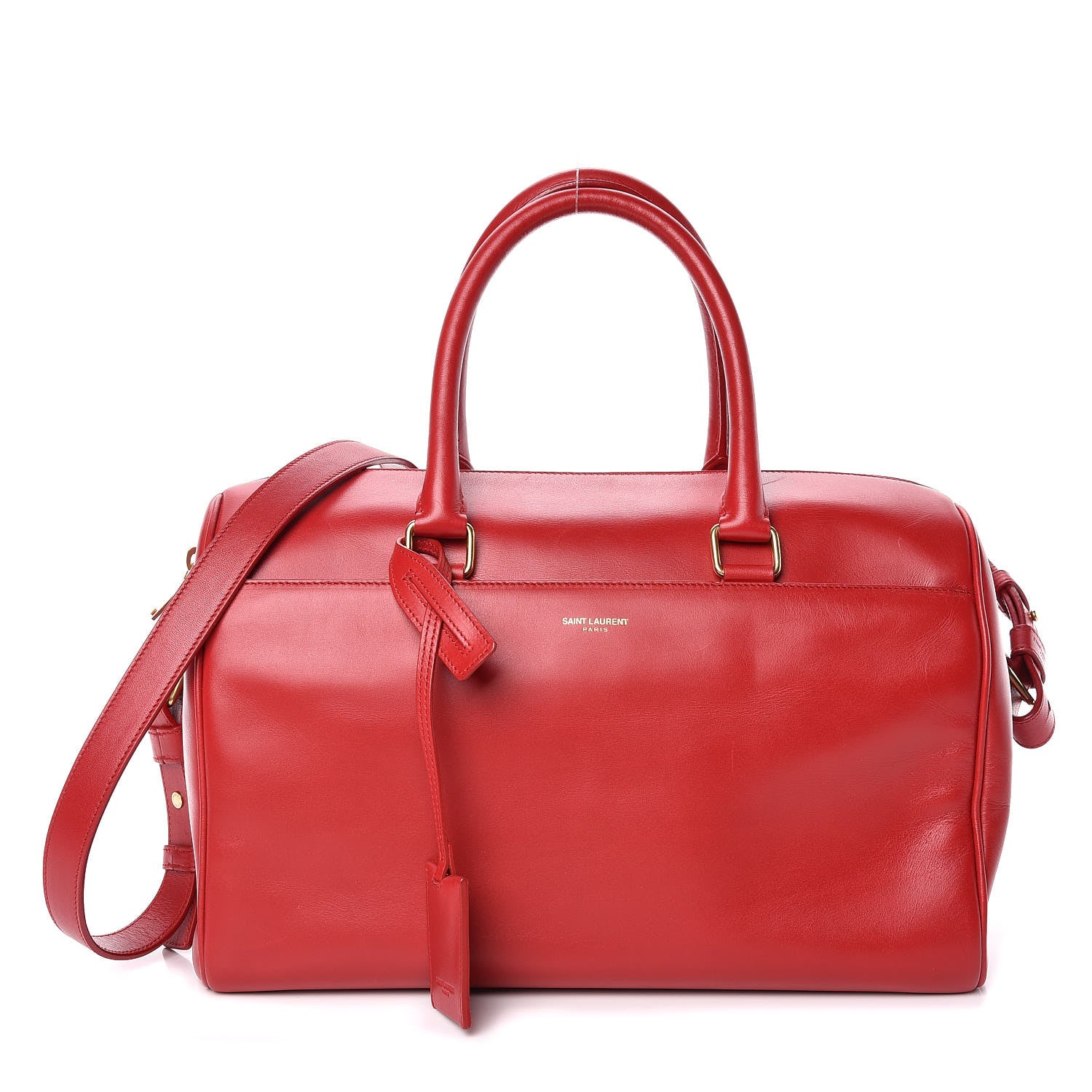 Saint Laurent Calfskin Classic Duffle 6 Red 1 of 8