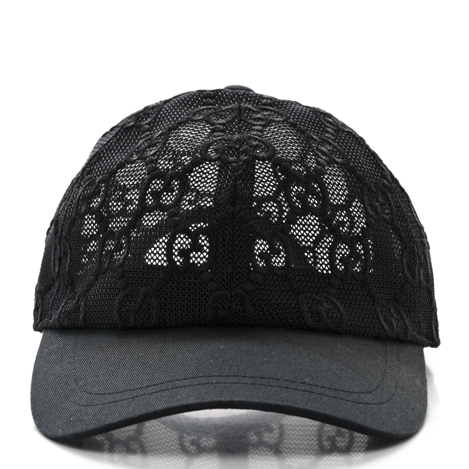 Gucci Mesh GG Monogram Shivali Baseball Hat L Black 3 of 11