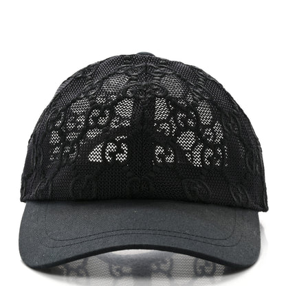 Gucci Mesh GG Monogram Shivali Baseball Hat L Black 3 of 11
