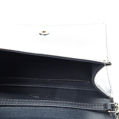Christian Dior Metallic Patent Micro-Cannage Baby Diorama Flap Bag Silver 4 of 9