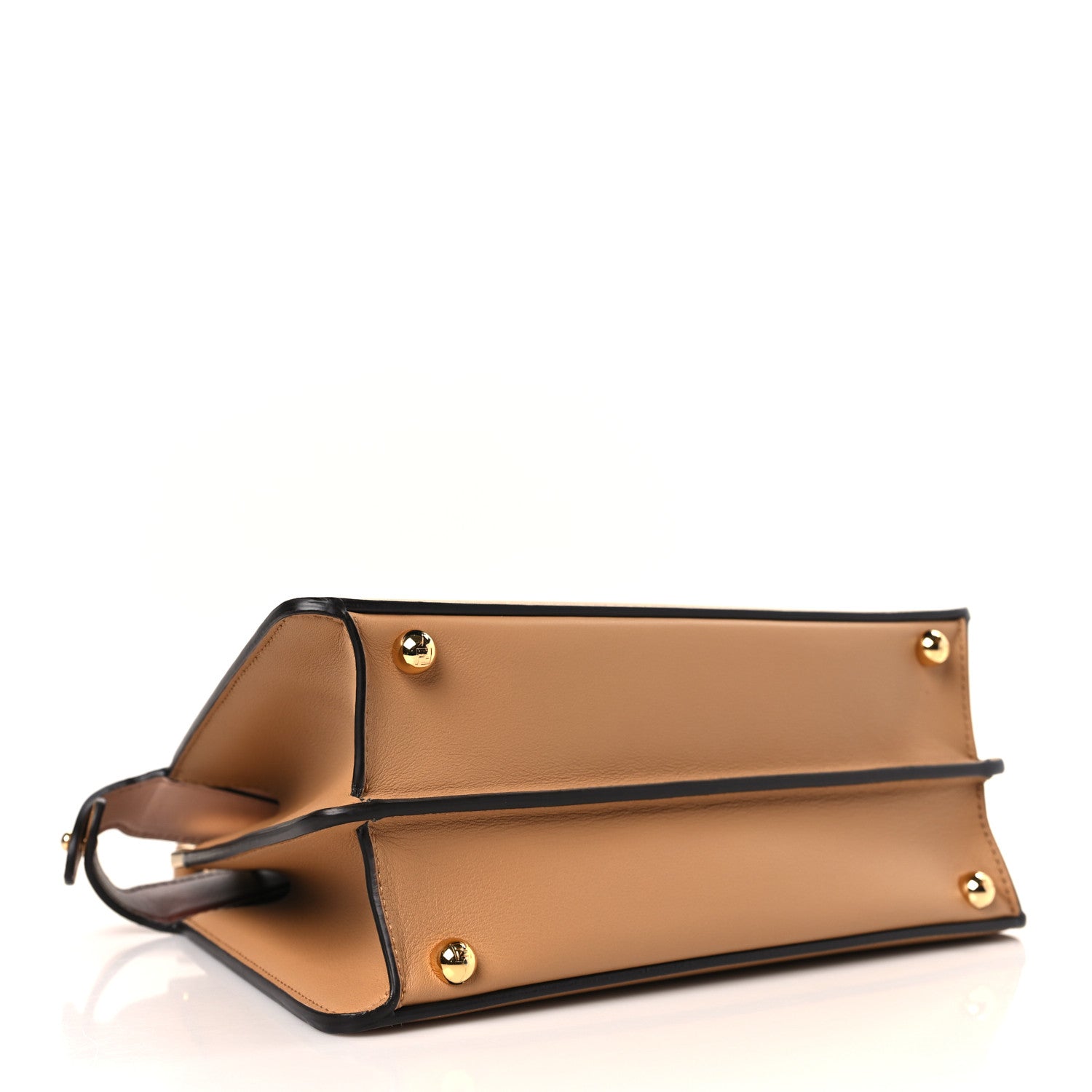 Fendi Vitello Seta Nappa Bi-Color Small Peekaboo I SEE U Satchel Miele Scuro Light Rose Ghianda 4 of 10