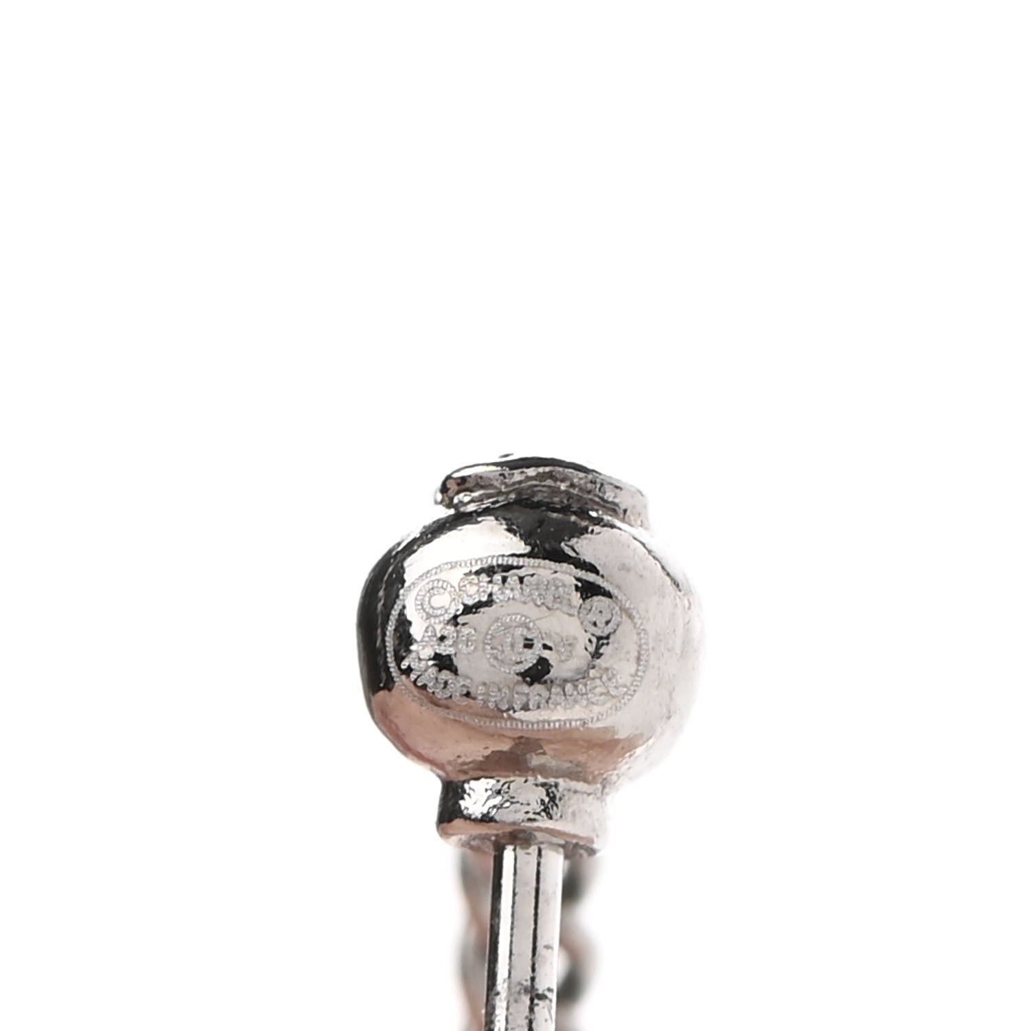 Chanel Baguette Crystal CC Drop Earrings Silver 4 of 5