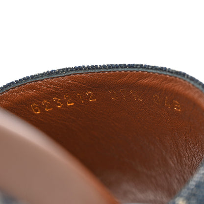 Gucci New Denim GG Monogram Angelina Platform 55mm Slide Sandals 37.5 Blue Tea 8 of 11