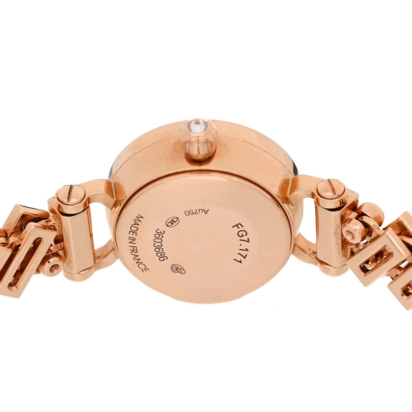 18K Rose Gold Diamond Mother of Pearl 16mm Faubourg Polka Quartz Watch