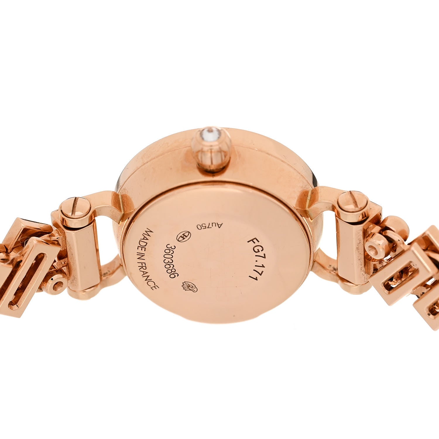 Hermes 18K Rose Gold Diamond Mother of Pearl 16mm Faubourg Polka Quartz Watch 4 of 5