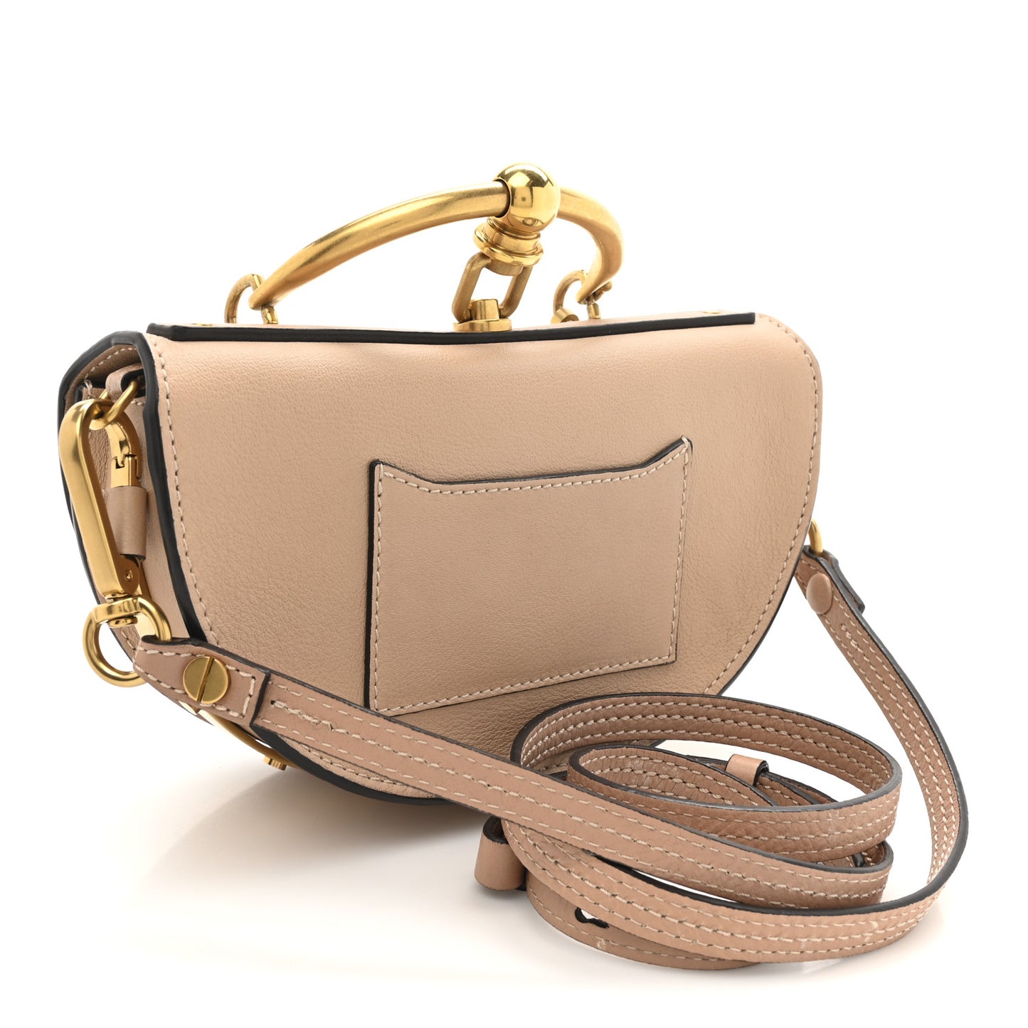 Calfskin Small Nile Bracelet Minaudiere Bag Biscotti Beige