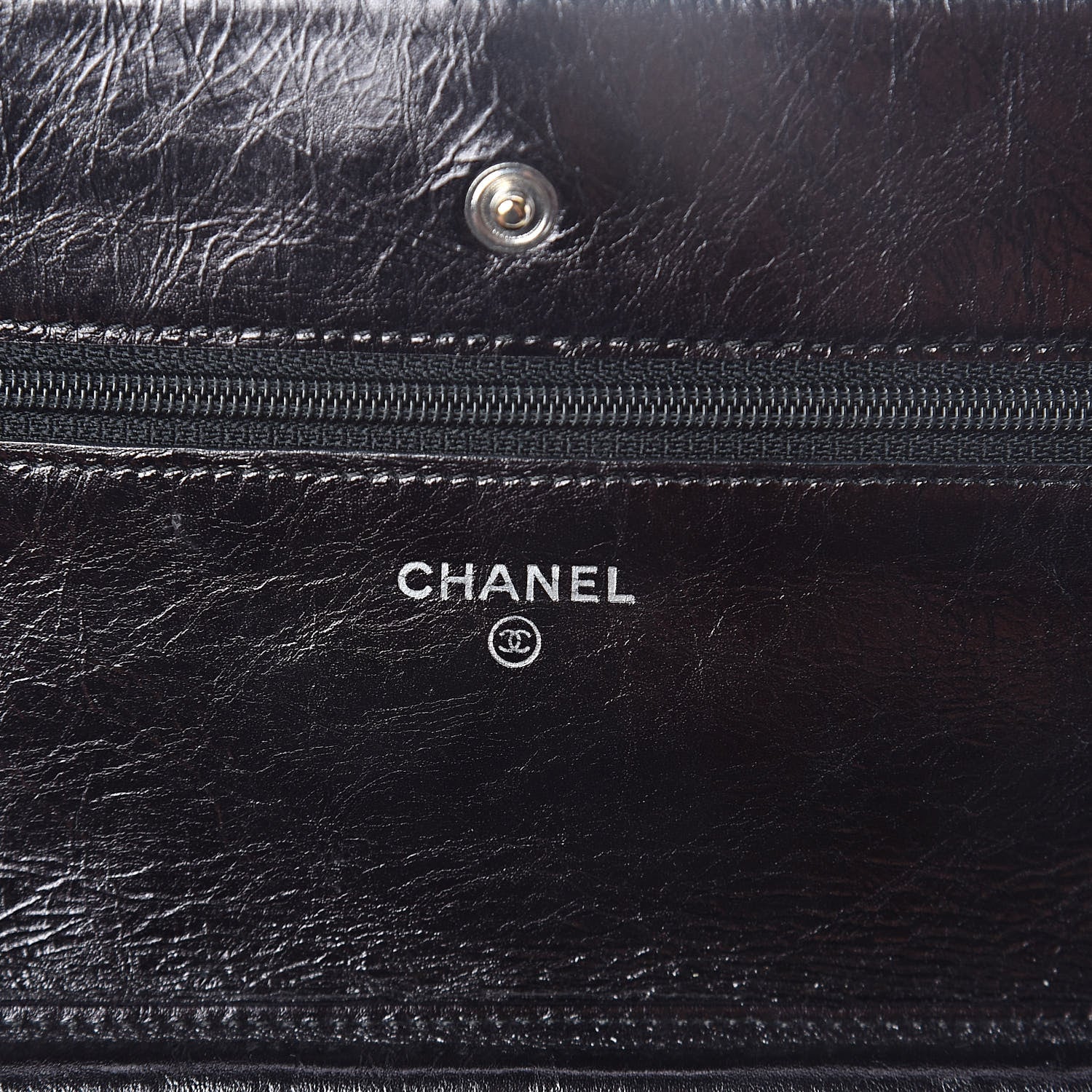 Chanel Glazed Aged Calfskin Reissue Wallet On Chain WOC Black 6 of 11