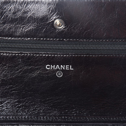 Chanel Glazed Aged Calfskin Reissue Wallet On Chain WOC Black 6 of 11