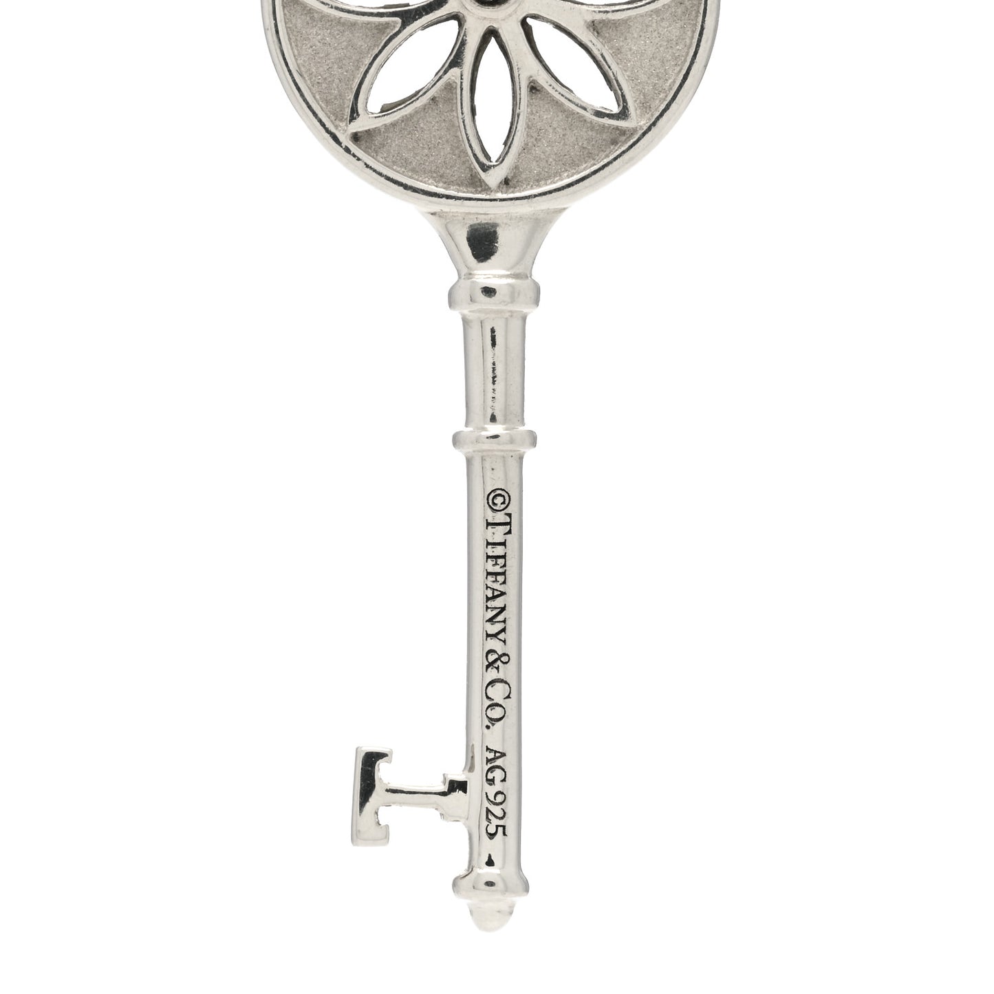 Sterling Silver Diamond Small Daisy Key Pendant